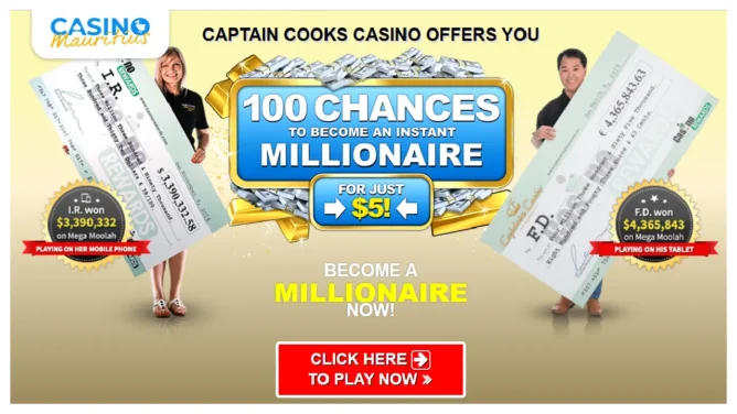 Captain Cooks 100 Free Spins CMU